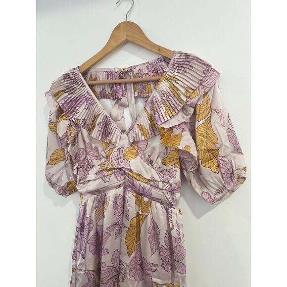 NWT En Saison Jeune Satin Floral Mini Dress - Picture 3 of 9